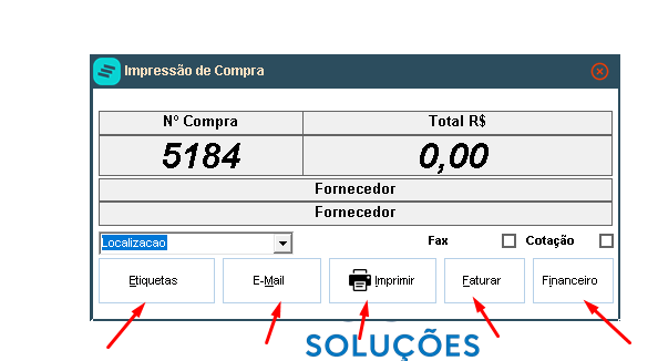 Tela Impressão de Compra