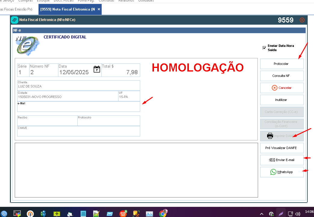 Protocolo e Impressão da NF