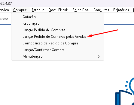 Menu Pedido de Compras pelas Vendas
