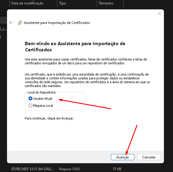 Selecionar Usuário Atual
