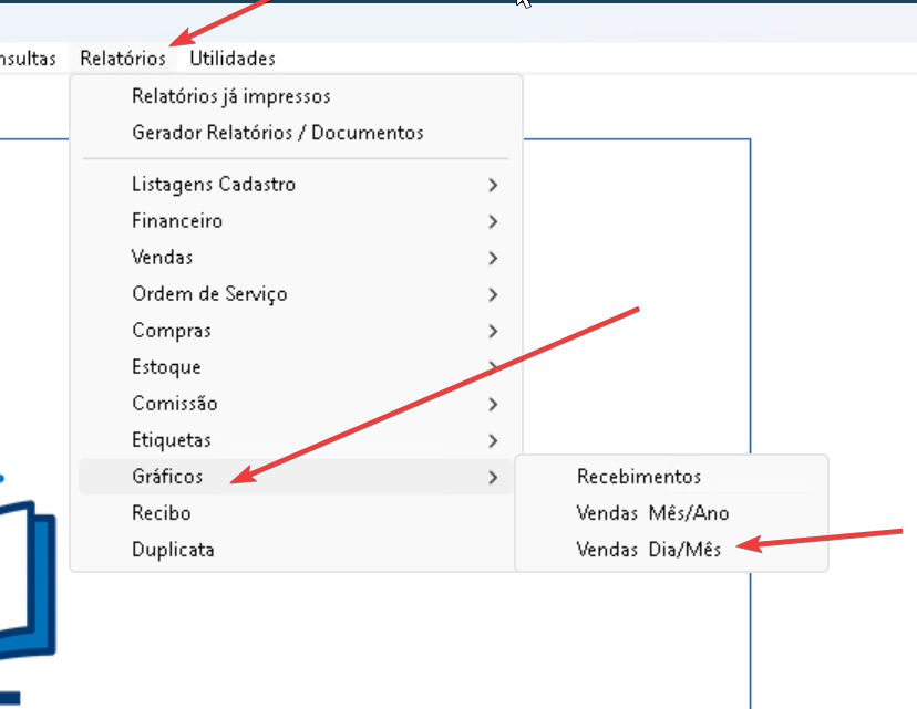 Menu de Acesso ao Gráfico